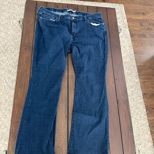 Levis Classic Bootcut Jeans Womens 22W Blue Dark Wash Plus Size Stretch Denim